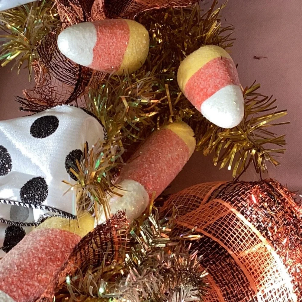 Candy Corn Themed Wreath